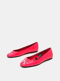 Calvin Klein ružové kožené balerínky Ballerinas Printed