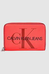 Calvin Klein ružové peňaženka Accordion Zip Around Fluo Pink