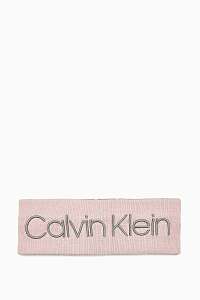 Calvin Klein ružová úpletová čelenka Industrial Mono Headband s logom