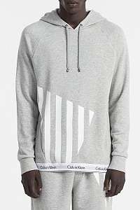 Calvin Klein sivá pánska mikina L/S Hoodie s potlačou