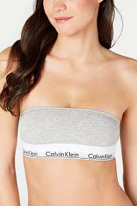 Calvin Klein sivá podprsenka Bandeau bez ramienok  - L