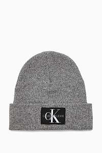 Calvin Klein sivá unisex čiapka J Basic Knitted Beanie Grey Heather