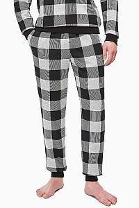 Calvin Klein sivé kockované pánske tepláky Jogger