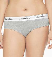 Calvin Klein sivé nohavičky Boyshort Modern Cotton Plus Size so širokou gumou