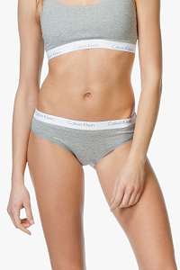 Calvin Klein sivé nohavičky Cheekini s bielou gumou - S
