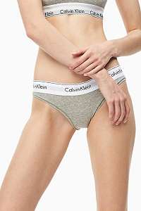 Calvin Klein sivé nohavičky s bielou širokou gumou Bikini