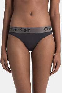 Calvin Klein sivé nohavičky so širokou striebornou gumou - XS