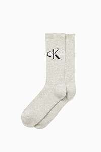 Calvin Klein sivé pánske ponožky Oxford Heather s logom --46