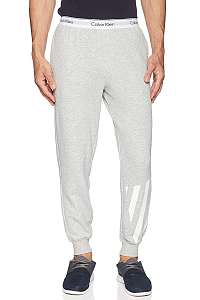 Calvin Klein sivé pánske tepláky Jogger s potlačou