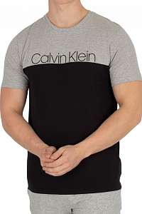 Calvin Klein sivo-čierne pánske tričko S/S Crew Neck