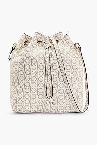 Calvin Klein smotanové/krémové sťahovací vak Drawstring Bucket Bag Monogram