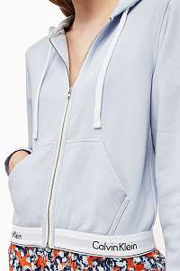 Calvin Klein svetlo modrá dámska mikina Full Zip Hoodie