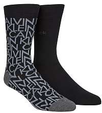Calvin Klein unisex ponožky 2PK All Over Logo Crew --46