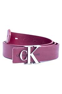 Calvin Klein vínový dámsky kožený opasok Monogram Belt s logom - 95