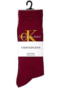 Calvin Klein vínové/bordové ponožky CK Rib -