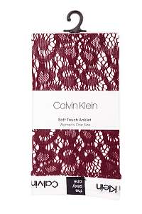 Calvin Klein bordové čipkované ponožky Lace Logo --41