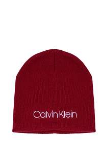 Calvin Klein vínové/bordové unisex čiapka Classic Beanie W Barn Red