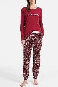 Calvin Klein vínové dámske pyžamo L/S Pant Set