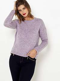 CAMAIEU fialové dámsky sveter s prímesou ľanu