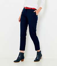 CAMAIEU modré pruhované straight fit skrátené nohavice