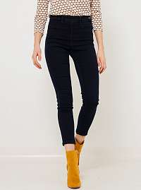 CAMAIEU modré skinny fit skrátené džínsy s vysokým pásom