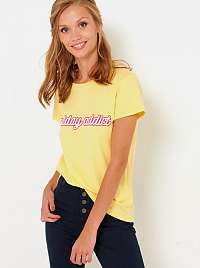 CAMAIEU žlté tričko s nápisom