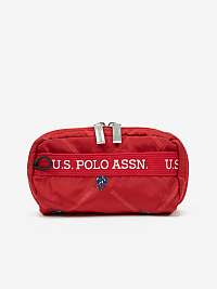 Červená dámska vzorovaná kozmetická taška US Polo Assn.