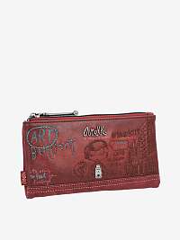 Červená dámska vzorovaná malá peňaženka s ozdobnými detailmi Anekke City