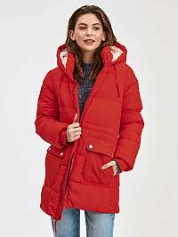 Červená dámska zimná bunda s kapucňou GAP