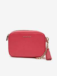 Červená kožená crossbody kabelka Michael Kors Jet Set