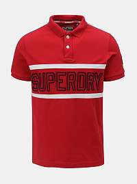 Červená pánska polokošeľa s nášivkou na rukáve Superdry