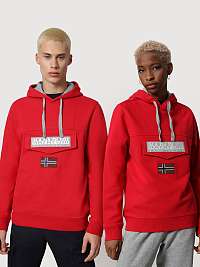 Červená unisex mikina s vreckom na zips NAPAPIJRI Burgee Wint 1