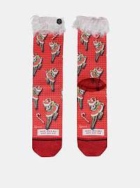 Červené dámske ponožky s vianočným motívom XPOOOS