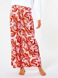 Červené dámske vzorované široké nohavice Rip Curl
