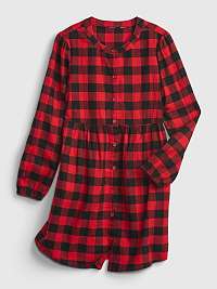 Červené dievčenskú šaty šaty buff plaid shirt GAP