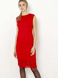 Červené krajkové puzdrové šaty Camaieu