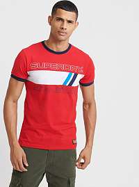 Červené pánske tričko s potlačou Superdry