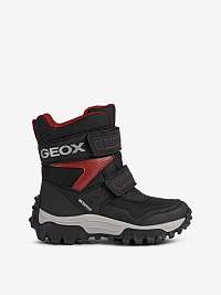 Červeno-čierne chlapčenské členkové zimné topánky Geox Himalaya