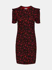 Červeno-čierne vzorované púzdrové šaty Noisy May Lea