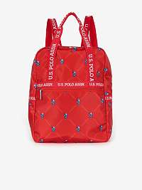 Červený dámsky vzorovaný batoh US Polo Assn.