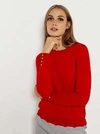 Červený ľahký sveter z Merino vlny CAMAIEU