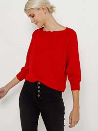 Červený sveter s ozdobnými detailmi Camaieu