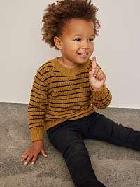 Chlapčenský sveter s horčicovými pruhmi s názvom Rulf
