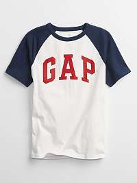 Chlapci - Detské tričko GAP Logo s krátkym rukávom White