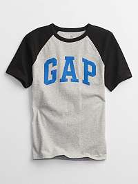 Chlapci - Detské tričko GAP s logom a krátkym rukávom Grey