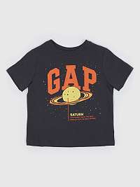 Chlapci - Detské tričko logo a Saturn Čierna