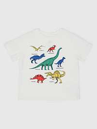 Chlapci - Detské tričko s dinosaurami Biela