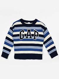 Chlapci - Detský pruhovaný sveter GAP Modrá