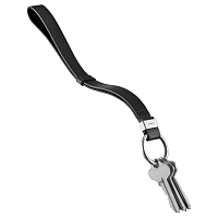 Chytré pútko na kľúče Orbitkey Strap - čierne so strieborným krúžkom