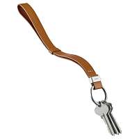 Chytré pútko na kľúče Orbitkey Strap - tan so strieborným krúžkom